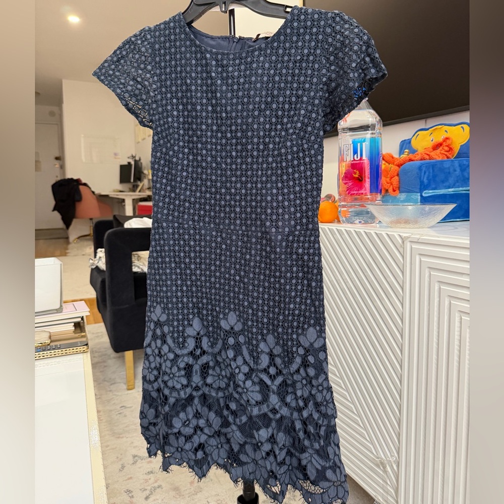 LOFT Navy Lace Mini Dress